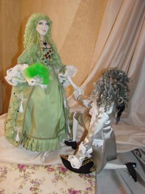 Interior textile doll in historical costume