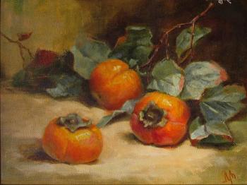 Sprig of persimmons (Branch Persimmon). Mineeva Lsrisa