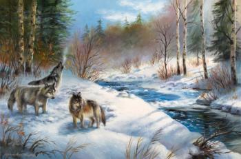 Landscape with wolves