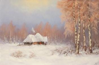 House near forest. Winter day. Lyamin Nikolay