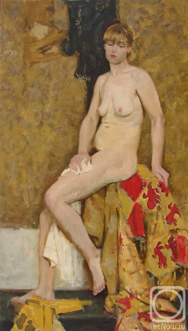 Panov Igor. Naked on a golden background