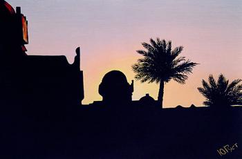 Sunset in Egypt or Oriental Fairy Tale