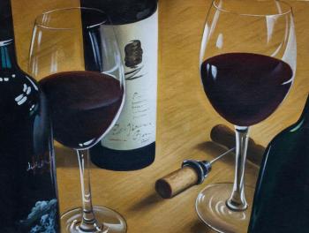 Still life with red wine N1