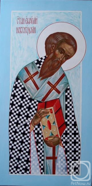 Kutkovoy Victor. Saint Euthymius of Novgorod. Icon from the Deisis Rank