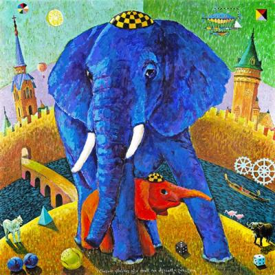 Feast of a small red elephant (Infinity Reincarnation). Chugaev Valentin