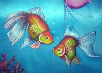 At depth (fragment-2). Goldfish (A Coral Fish). Kondyurina Natalia