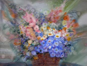 Flowers in a basket. Sipovich Tatiana