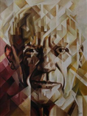 "P" in the cube. (Portrait of Pablo Picasso). Cubo-futurism. Krotkov Vassily