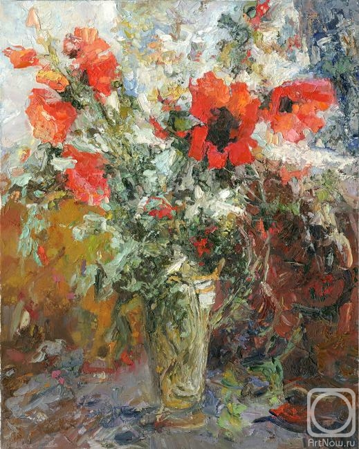 Goncharova Katherina. A Copy of Tuman Jamabaev's Poppies in Light