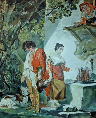 Copy of the painting Briullov, K. P. "an Interrupted date". Savelyshkina Yulia