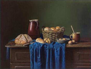 Wicker basket with pastries