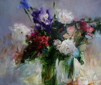 I love flowers (Iris) (White Iris). Anisimova Galina