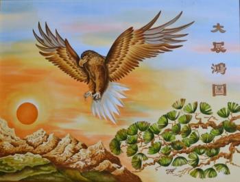 An eagle soaring above the sun (Soaring Eagle). Kopylova Nadezhda