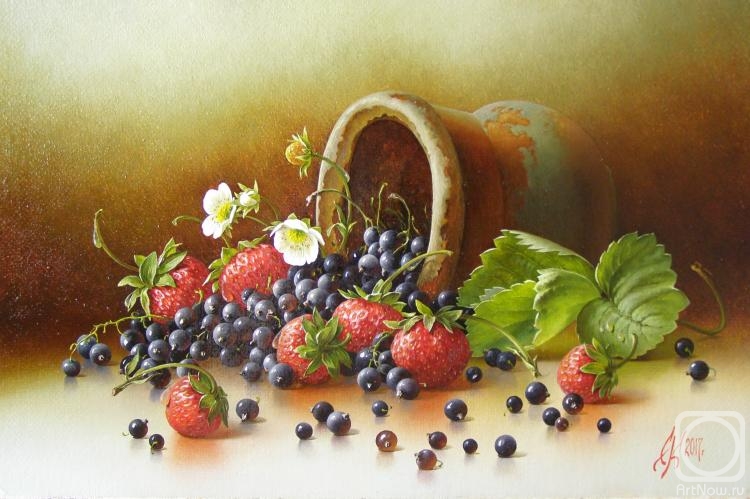 Solomatina Kristina. Black currant with strawberries