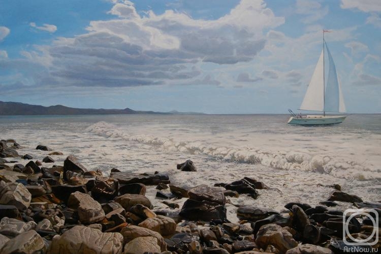 Krasov Mikhail. ,, A yacht sailing away ,,