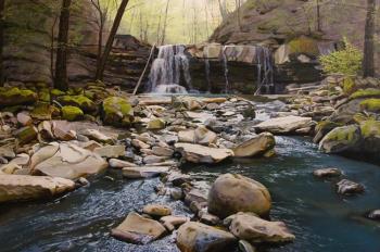 ,,Early spring ,waterfall,. Krasov Mikhail