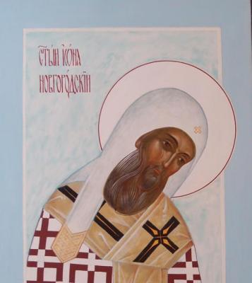 Saint Jonah of Novgorod. Icon from the Deisis Rank. Fragment