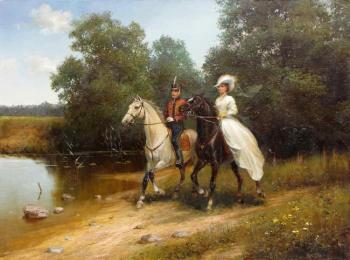 Walk on horses. Shustin Vladimir