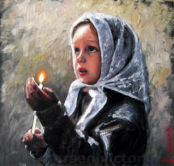 "An orphan from Donetsk. Prayer of Novorosia" (study to the picture)