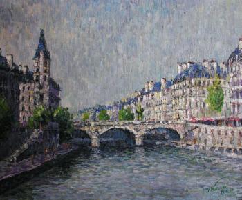 Seine embankment at the Saint-Michel bridge. Konturiev Vaycheslav