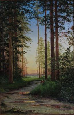 Evening in the Pine Forest (Copy of Shishkin) (Landscape After Sunset). Belozerova Oksana