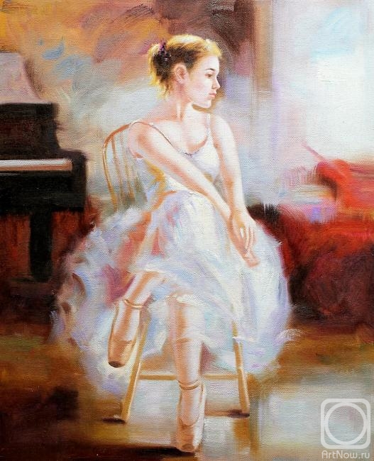 Kamskij Savelij. A ballerina. At the moment of rest, a free copy of the painting by Stephen Pan