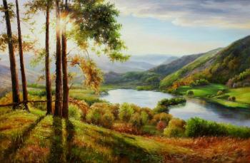 On a sunny afternoon over the river. Romm Alexandr