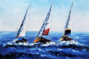 Yachting, under multi-colored sails N2. Version CV. Vevers Christina