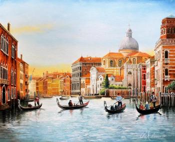 Gondoliers on the Grand Canal. Romm Alexandr