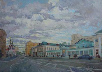 New Basmannaya view of the Moscow Metro and the Peter and Paul Church