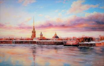 The Pink Dawn of St. Petersburg. Romm Alexandr