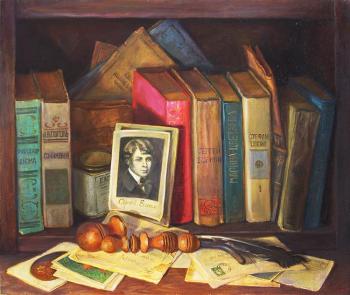 Painting Still life with books. Shumakova Elena