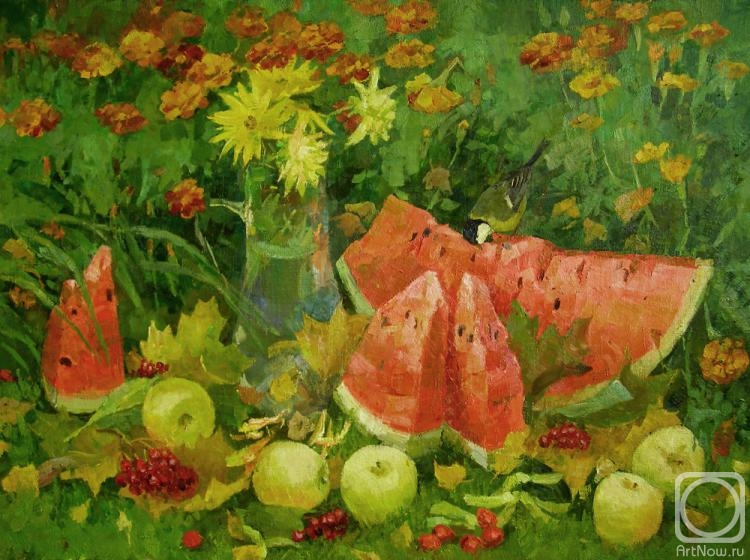 Goltseva Yuliya. Water-melon & tit