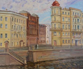 House with a blunt angle on the Griboyedov Canal. House of Sonya Marmaladova. Kanashova Natalya