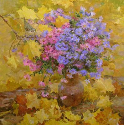 Under the autumn mapl (Chiffchaff). Goltseva Yuliya