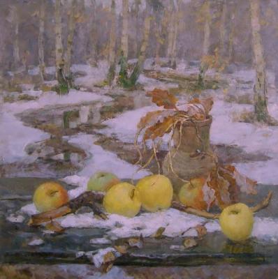 Apples in snow. Goltseva Yuliya