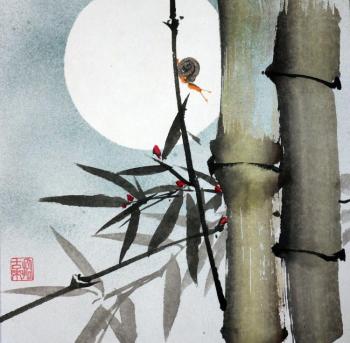 Moon, bamboo and snail