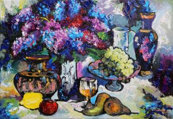 With lilac still life
