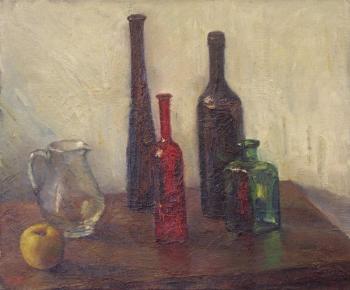 Still life with red bottle