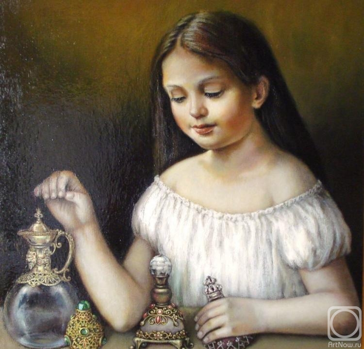 Bobrisheva Julia. Girl with perfume bottles