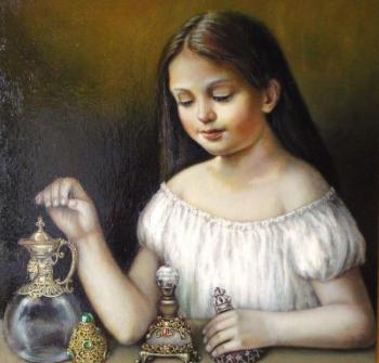 Girl with perfume bottles. Bobrisheva Julia