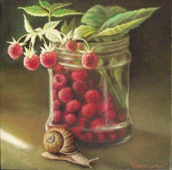 Raspberries and snails. Bobrisheva Julia