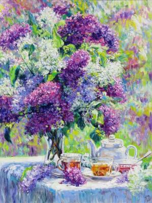 Tea in the lilac garden. Filippova Ksenia