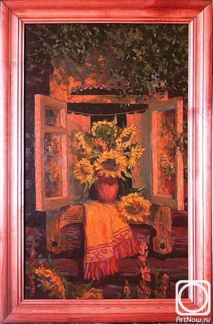 Mohov Alexandr. Sunflowers in the window