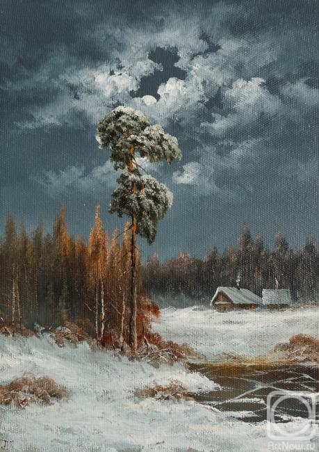 Lyamin Nikolay. Moonlit night, winter