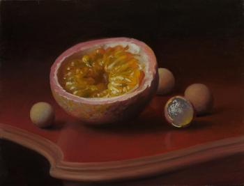 Passion fruit and lychees
