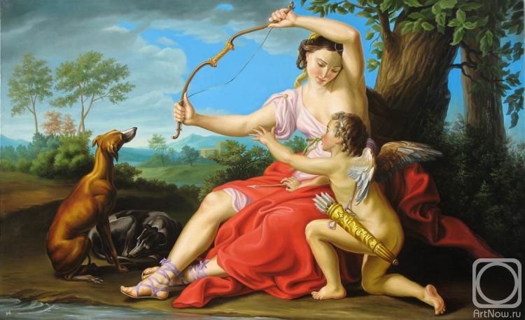 Novitskaya Inna. A copy of a painting P. Batoni "Diana and Cupid"