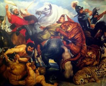 Hunting for tigers and lions. A copy of PP Rubens. Smorodinov Ruslan