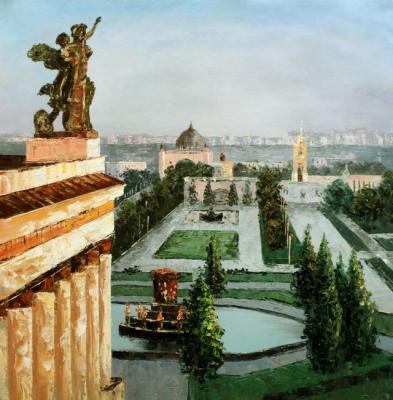 View of VDNKH from the height of bird flight (Series "Landscapes of Moscow") (Landscape From A Height). Vevers Christina
