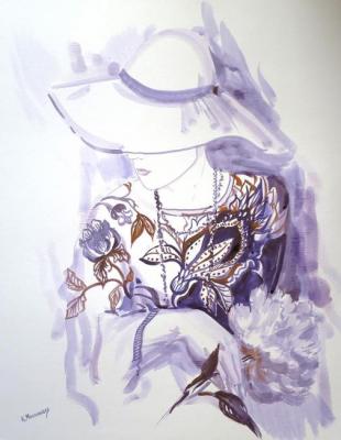 Картина «Девушка с пионом»